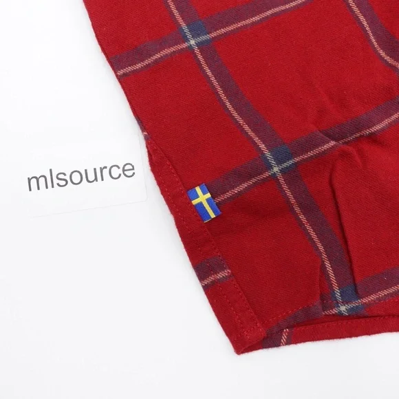 NEW Fjallraven Comfort Ovik Plaid Flannel Shirt 84132-345-560 Red/Navy - Picture 8 of 13
